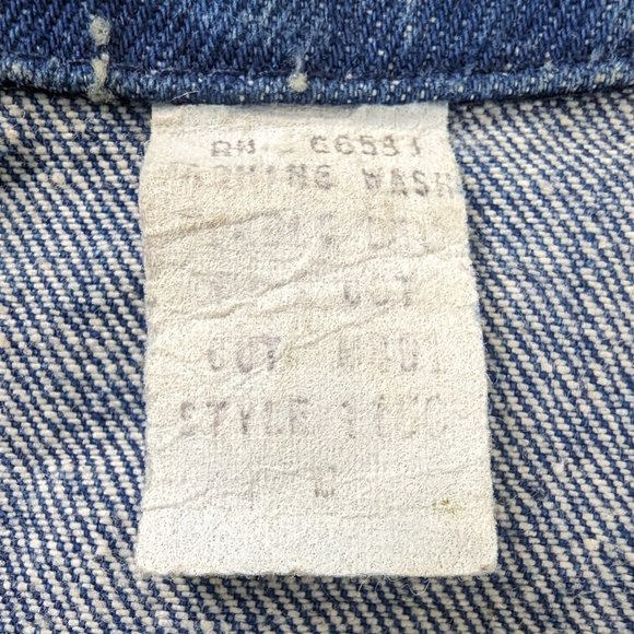 VTG Denim Zip Up Stonewash Detail Front Pocket Vest Jacket - Picture 5 of 7